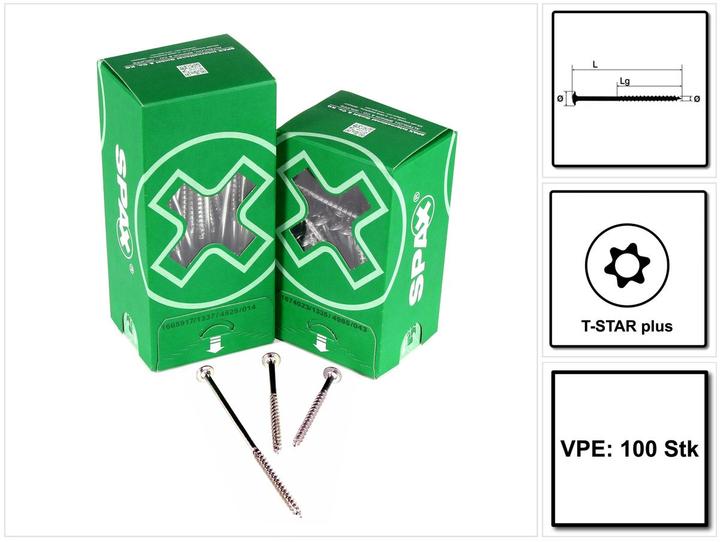 Produktbild Spax Tellerkopf T-Star Plus T30 Teilgewinde 4cut Wirox (100 Schrauben pro Stück)