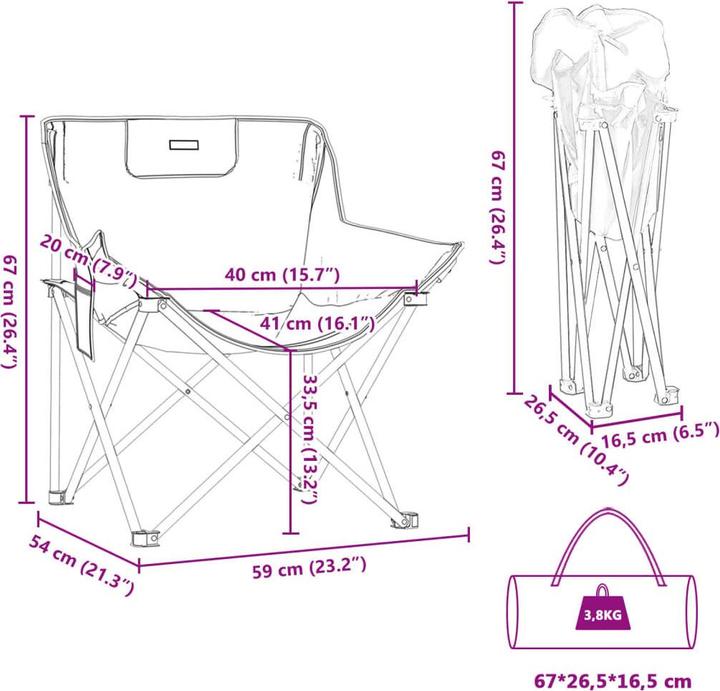 Produktbild vidaXL Campingstuhl