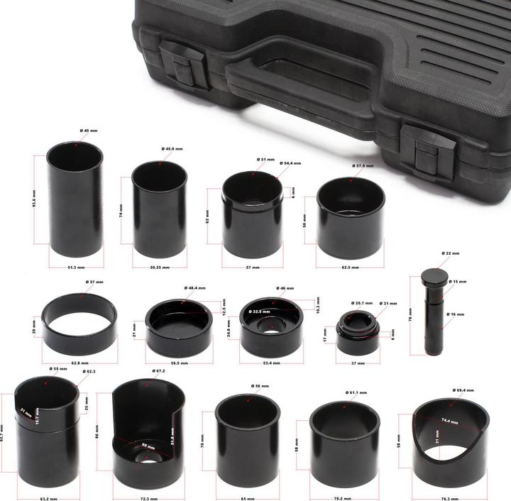 Actual product image Wiltec Ball Joint Adapter Kit 14PCs Workshop Press Bearing