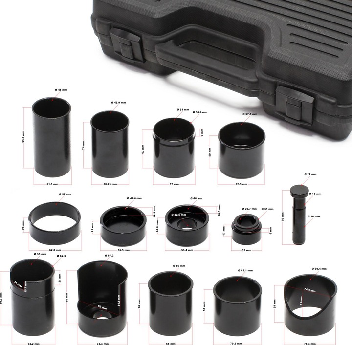 Produktbild Wiltec 14tlg Set Treibsatz Austreiber Werkstattpresse Lagertreibsatz Druckstück