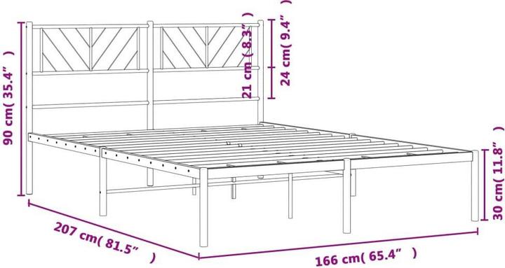 Produktbild vidaXL Metall Bettgestell (160 x 200 cm)