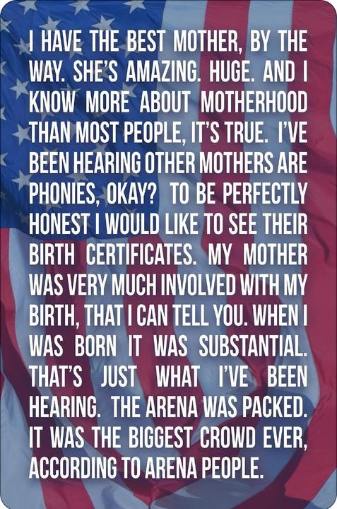 Actual product image Grindstore Blackboard If Trump Wrote A Speech About His Mother