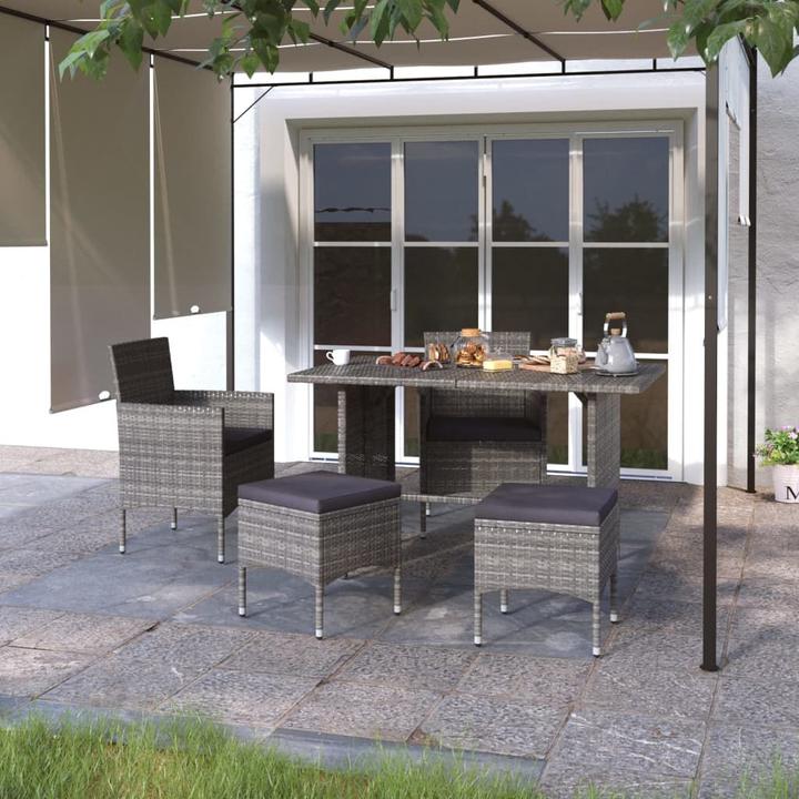 Produktbild vidaXL Gartenstuhl und Hocker