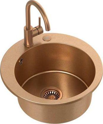 Steiner ART JAMES 210 (Ø51x20) Steingran Art Copper con sifone manuale, rubinetto Naomi e tappo - rame (51 cm)