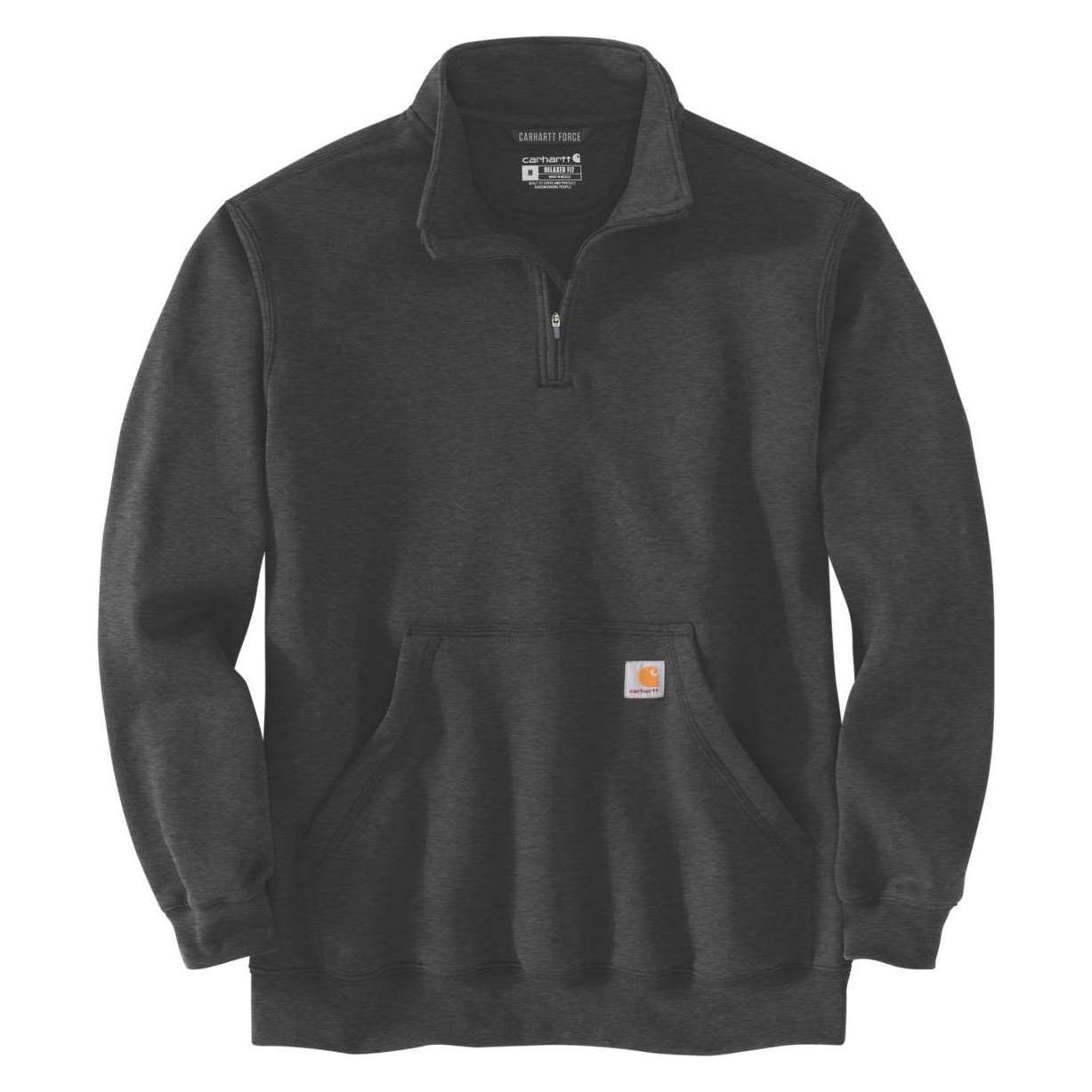 Carhartt, Mannen, Springer, Bluza Quarter Zip Midweight Mock Koolstof, Grijs, (L)