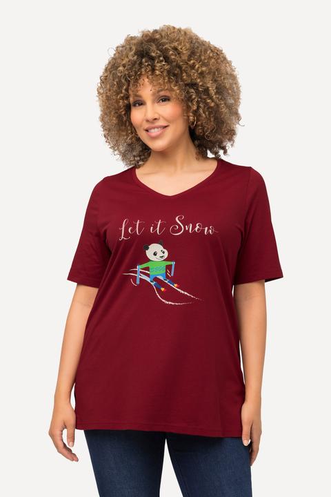 Actual product image Ulla Popken Let It Snow Short Sleeve Panda Tee (50, 52)