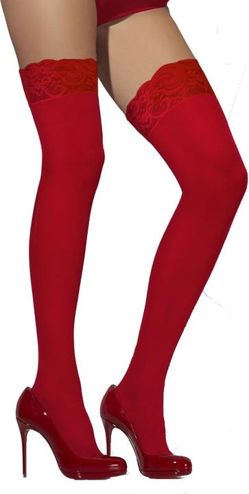 Produktbild Smiffys Strümpfe mit Spitzenabschluss rot (One Size)