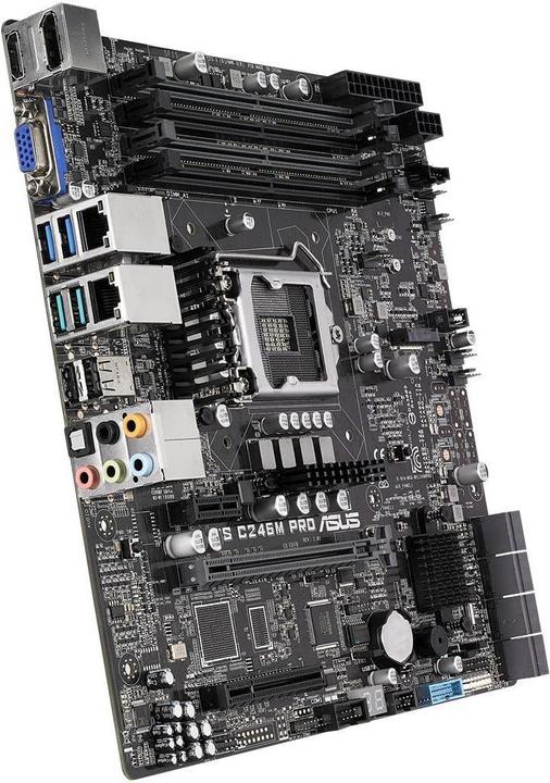 Produktbild ASUS WS C246M PRO LGA 1151 (H4 lizdas) „micro ATX“ Intel C246 (LGA 1151, Intel C246, mATX)
