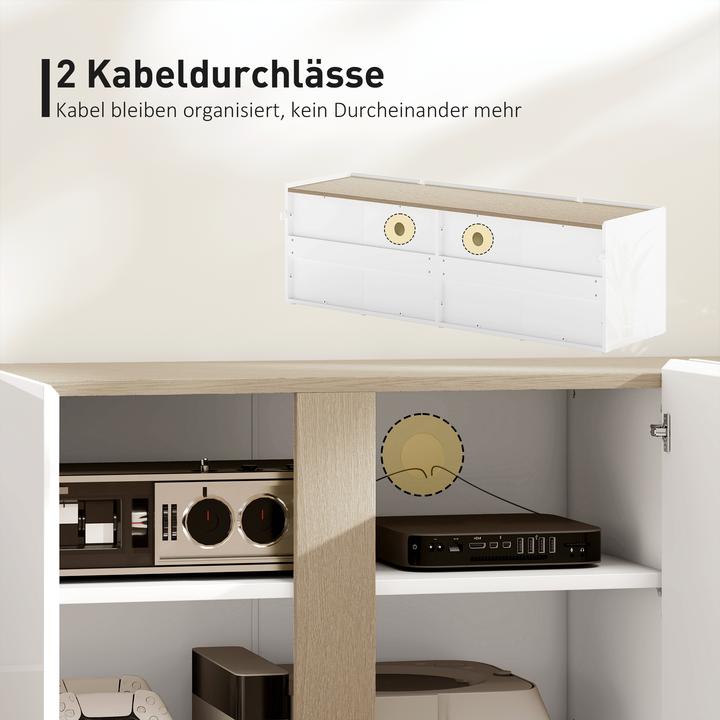 Homcom TV Schrank Spanplatte Hochglanzweiss (38 x 38 x 45 cm)