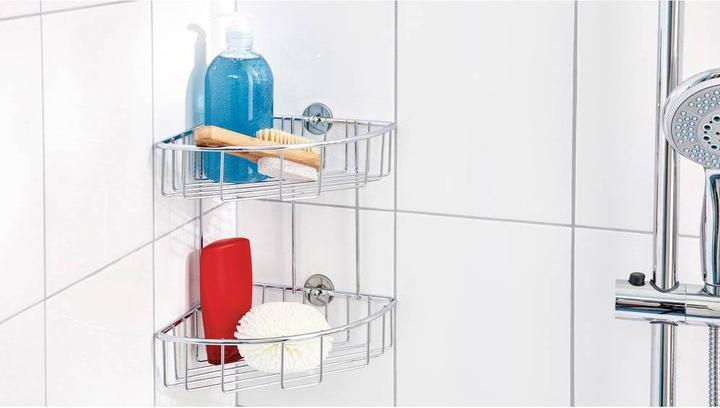 Produktbild tesa BAATH+ Duschablage inkl. Klebelösung ohne Bohren (20.5 x 20.5 x 27.5 cm)