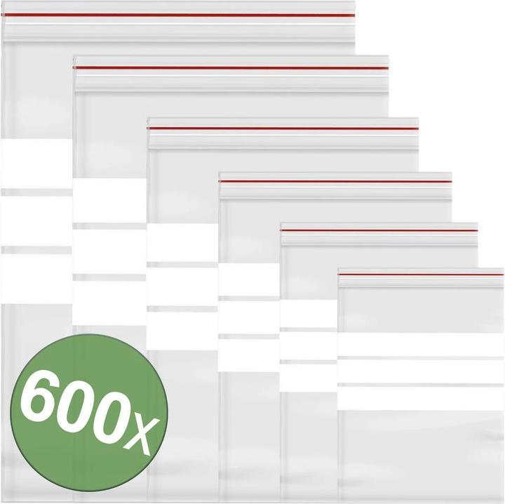Actual product image Quadrios Pressure Seal Bag with Labelling Strips Transparent Polyethylene (100 Piece)