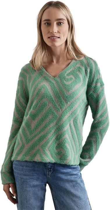 Actual product image Street One Sunlit Green V-Neck Shirt with Graphic Pattern (34)