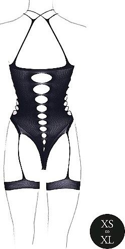 Produktbild Le Désir Metis XVI - Body with Garters and Crossed Neckline - One Size (One Size)