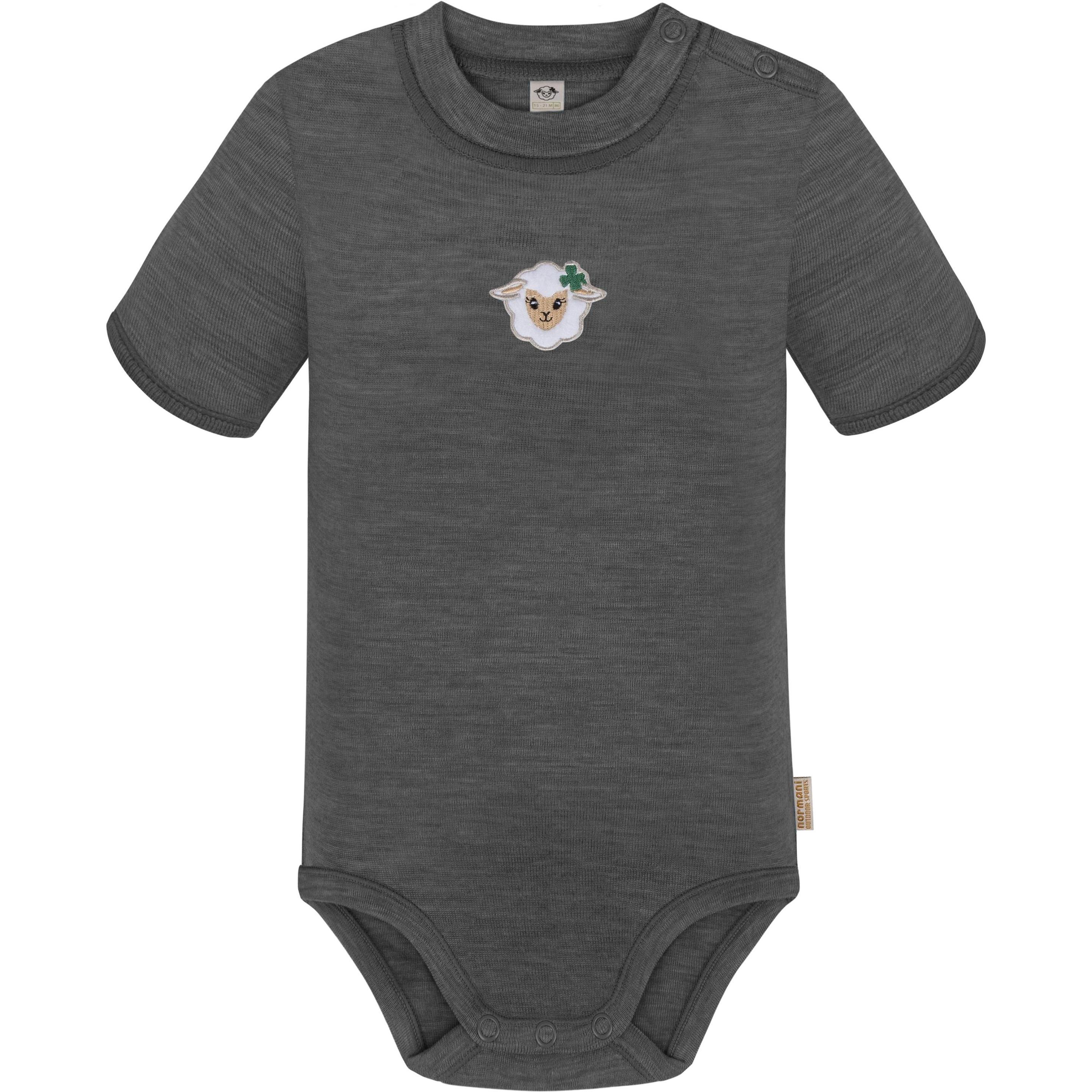 Normani, Body, Baby Merino Kurzarmbody „Tihoi" und Hose „Tutira" - 9613, Grau, (56)