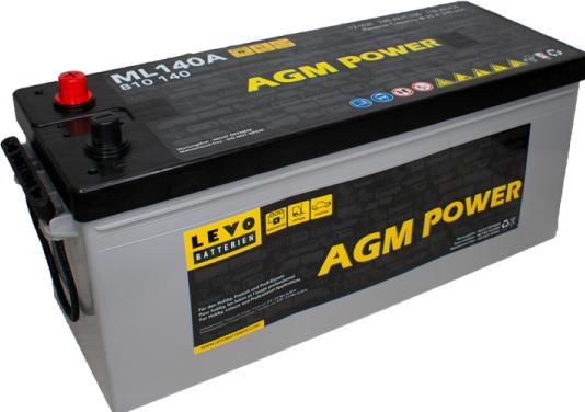 Actual product image Levo Battery AGM ML140 12V 140Ah 950 EN (A) (12 V, 140 Ah)