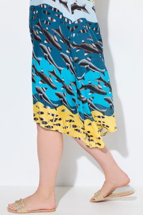 Produktbild Ulla Popken Kleid, Fische, A-Linie, V-Ausschnitt, ärmellos (50, 52)