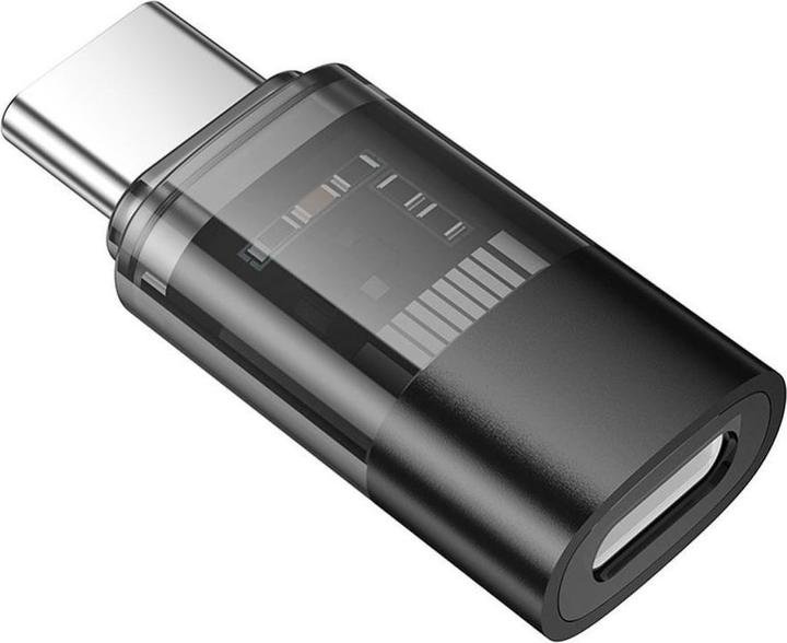 Hoco Cable adapter Type C (male) to Lightning (female) UA36D transparent black (USB Typ C, Lightning)