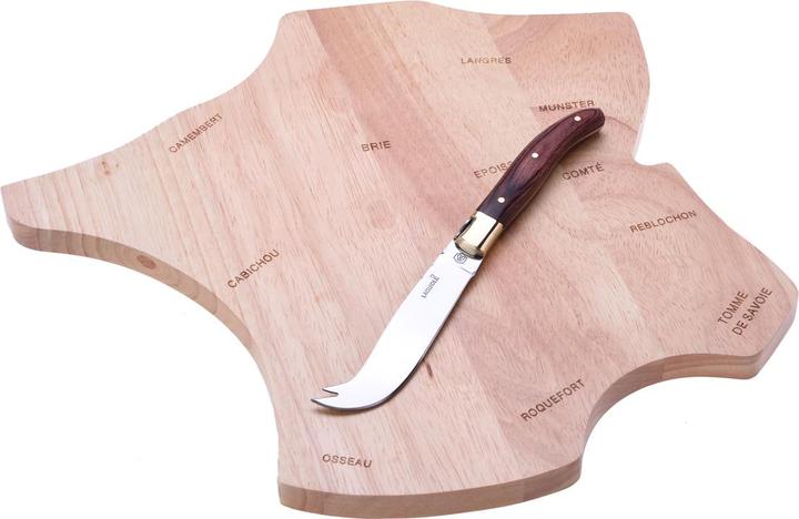 Laguiole Cheese Board Rubberwood Et Couteau