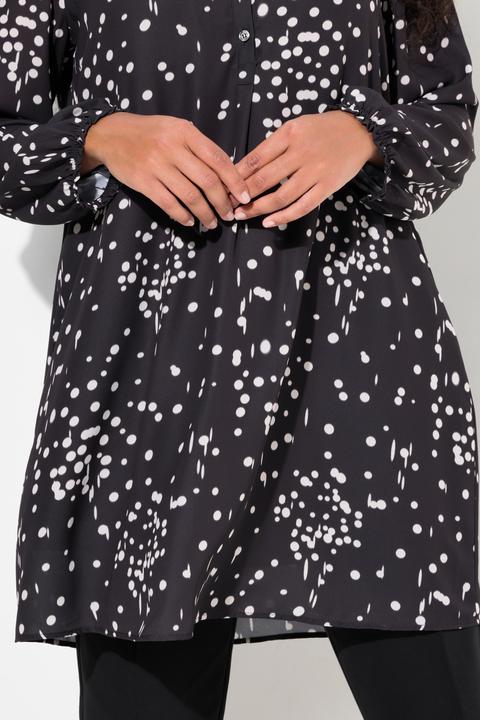 Actual product image Ulla Popken Polka Dot Long Sleeve Tunic Blouse (50, 52)