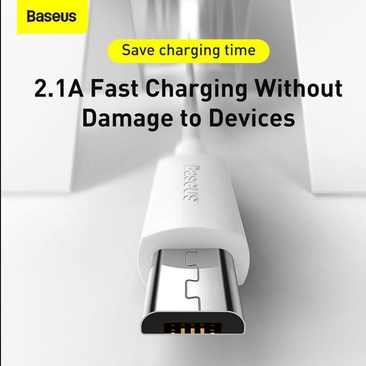 Produktbild Baseus Simple Wisdom Data Cable Kit USB to Micro 2.1A (2PCS/Set) 1.5m White (1.50 m)