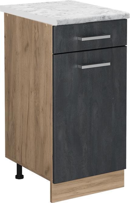 Goldkraft-Eiche, Marble-Weiss, Schwarz, Schwarz Beton