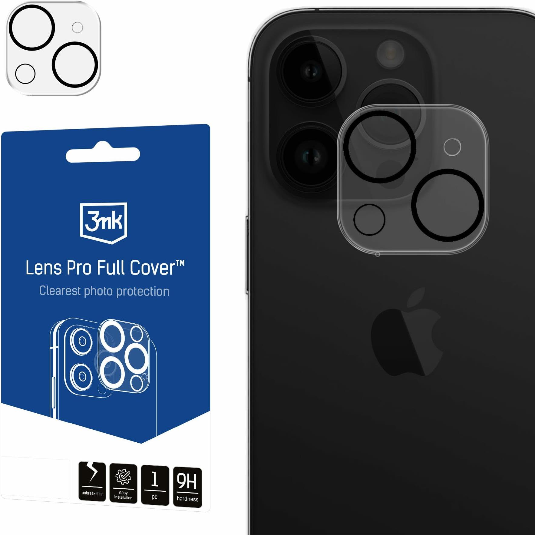 Thumbnail - 3MK Lens Pro Full Cover iPhone 15/15 Plus Szkło hartowane na obiektyw aparatu z ramką montażową 1szt (1 Stück, Apple iPh...