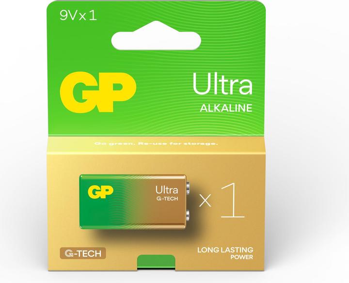 Actual product image GP Batteries Ultra Alkaline Battery 9 V Block 1 Blister (1 pcs., 9V Block)
