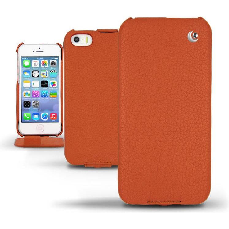 Noreve Lederschutzhülle vertikal (Apple iPhone 5s), Smartphone Hülle, Orange