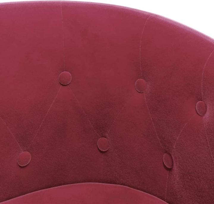 Produktbild vidaXL Clubsessel mit Fusshocker Weinrot Samt,Farbe