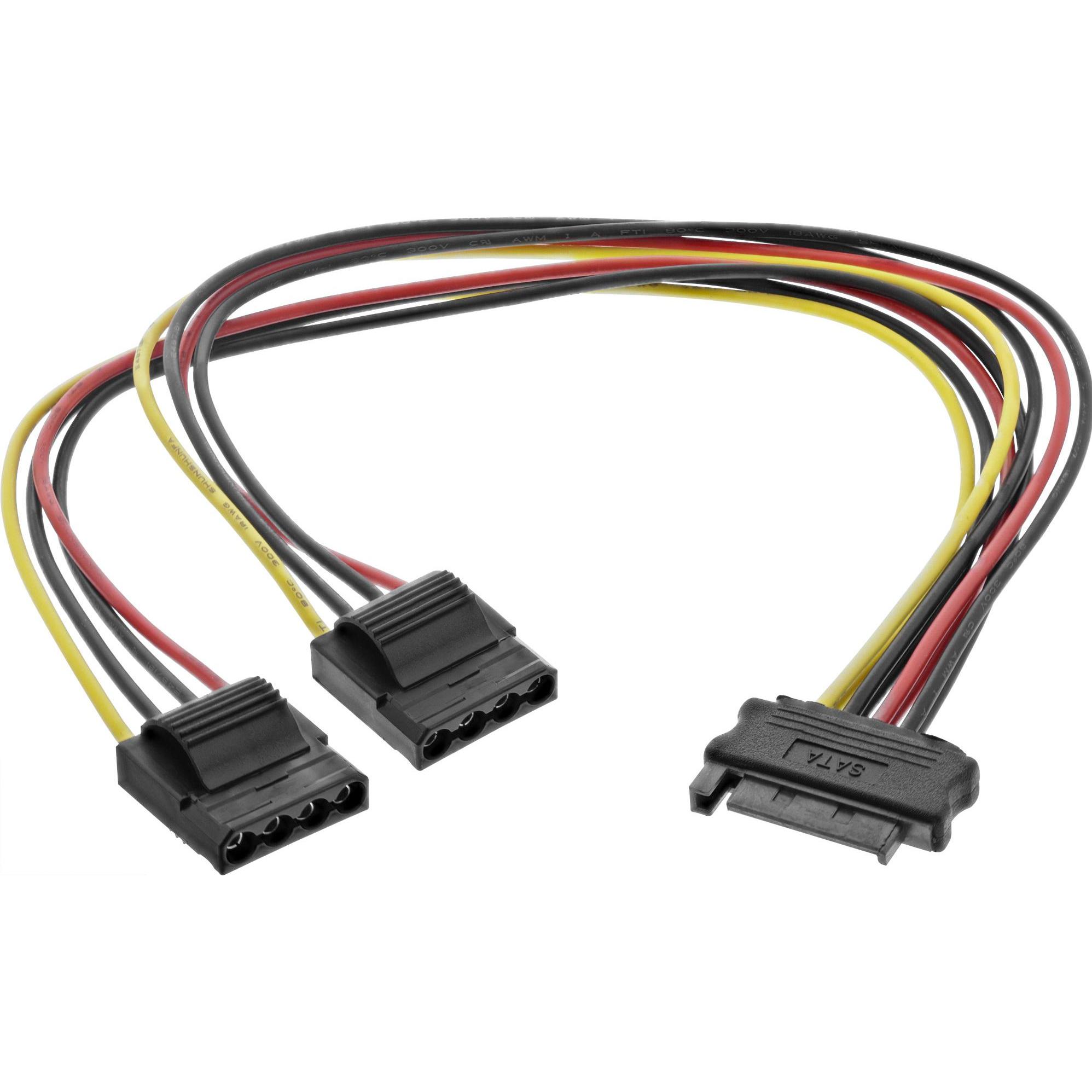 InLine SATA Strom-Y-Kabel 4-Pol Molex, Interne Kabel (PC)