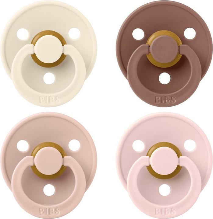 Actual product image Bibs Nuggi Try-it Colour Latex 0-6m 4 Pack Ivory Blush Woodchuck Blossom (4 x, up to 6 M.)