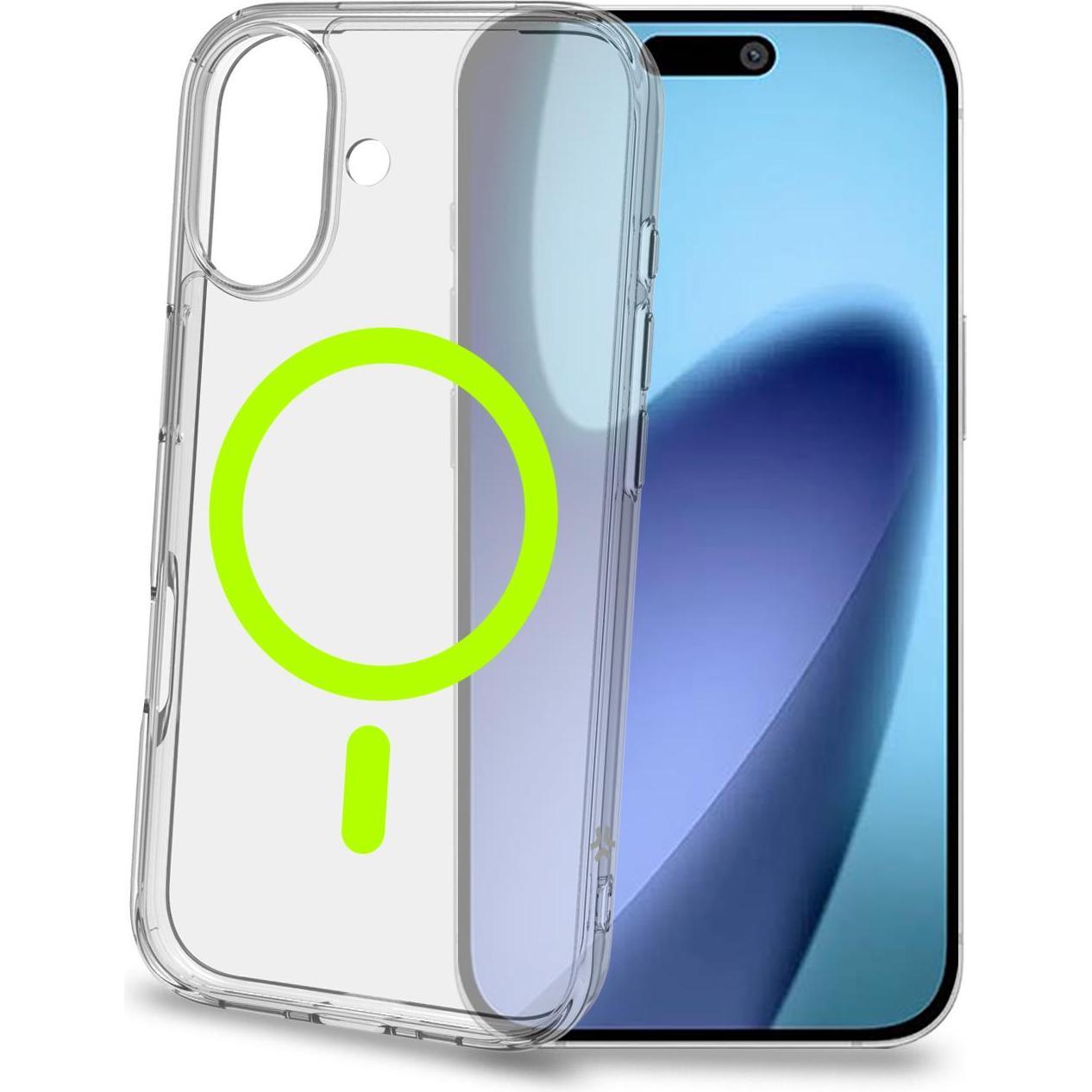 Celly Cover Transparente Magnetica GelSkinMag für iPhone (Apple iPhone X), Cover smartphone, Giallo, Trasparente