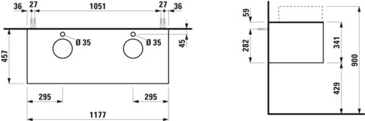 Produktbild Laufen Sonar Schubladenelement, 1 Schublade, passend zu Waschtisch-Schalen 812340, 812341, 812342, 8