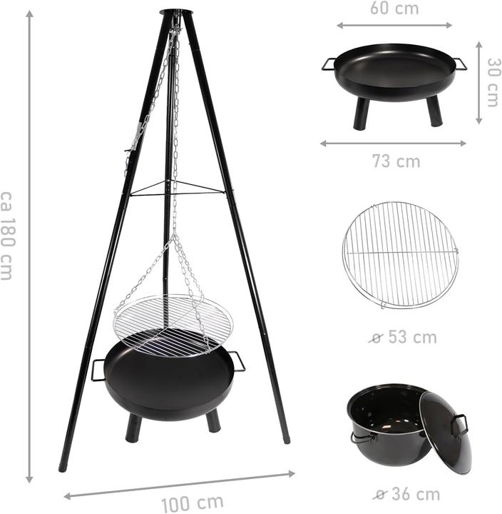 Immagine prodotto Nativ Feuerschale mit Schwenkgrill