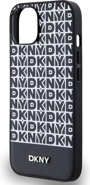 Produktbild DKNY PU Leather Repeat Pattern Bottom Stripe MagSafe Case for iPhone 13 Black (Apple iPhone 13)