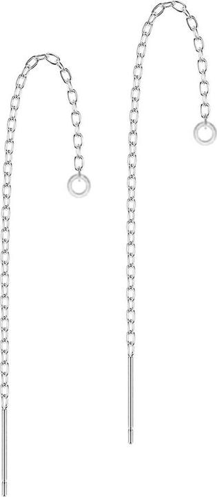 Produktbild Star Piercing Ohrstecker silber freifallende Kette Ring für Anhänger (ohne Messing, Chirurgenstahl 316L)