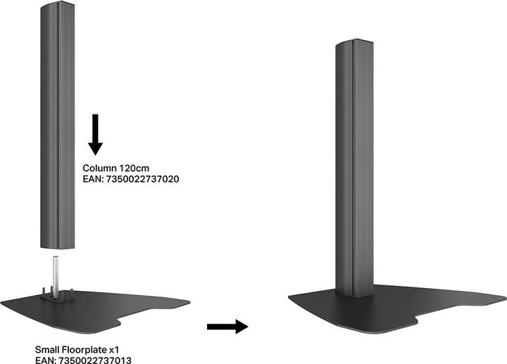 Actual product image Multibrackets Metal column for Pro System, black (Extension Pipe)