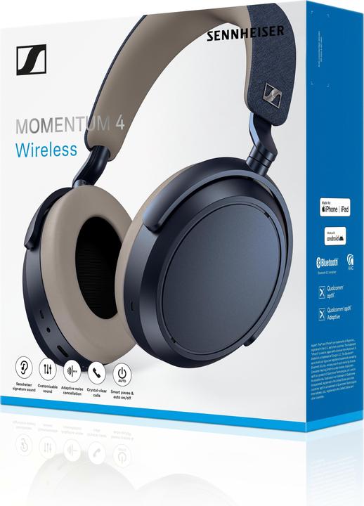 Produktbild Sennheiser Momentum 4 Wireless (Aktive Geräuschunterdrückung, 60 h, Kabelgebunden, Kabellos)