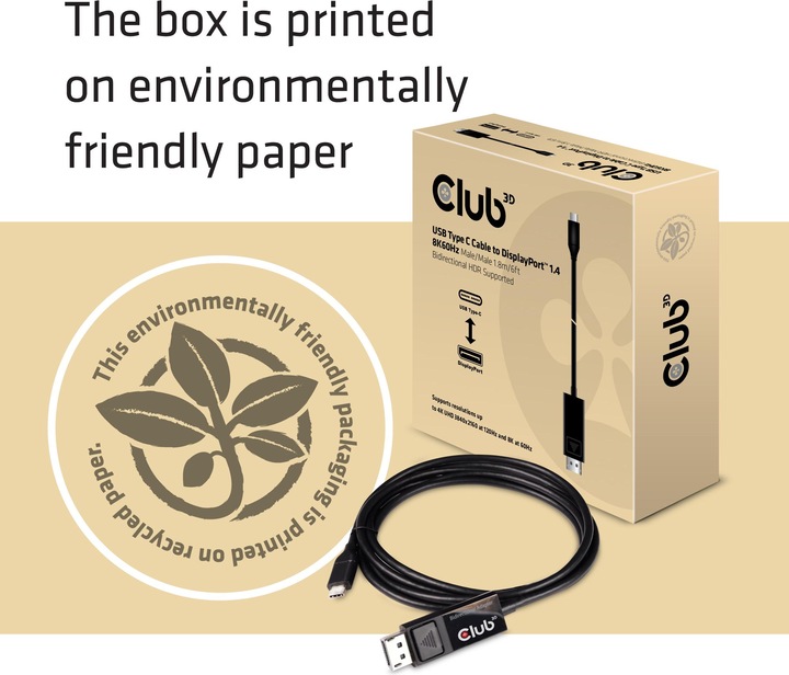 Produktbild Club 3D USB Typ C — DisplayPort (USB Typ-C, 180 cm)