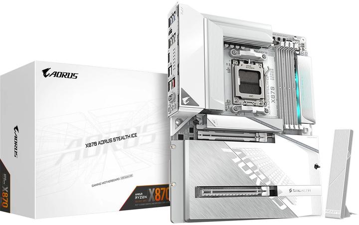 Produktbild Gigabyte X870 AORUS Stealth ICE (AM5, AMD X870, ATX)