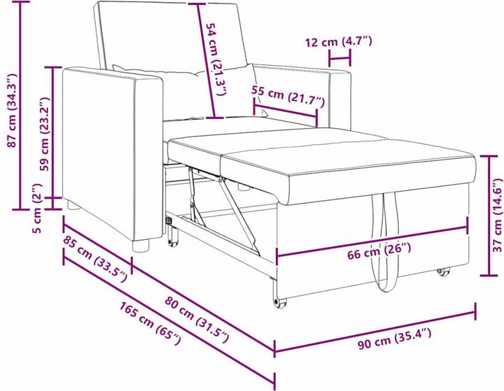 Produktbild vidaXL Klappsofas