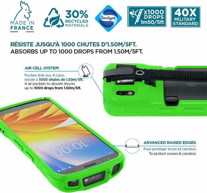 Produktbild Mobilis PROTECH Case+Handstrap Zebra TC22/27 Safety gr softb