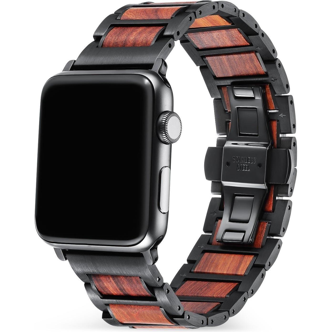 Strap-it Armband (Edelstahl, Apple Watch), Uhrenarmband, Schwarz, Braun, Mehrfarbig