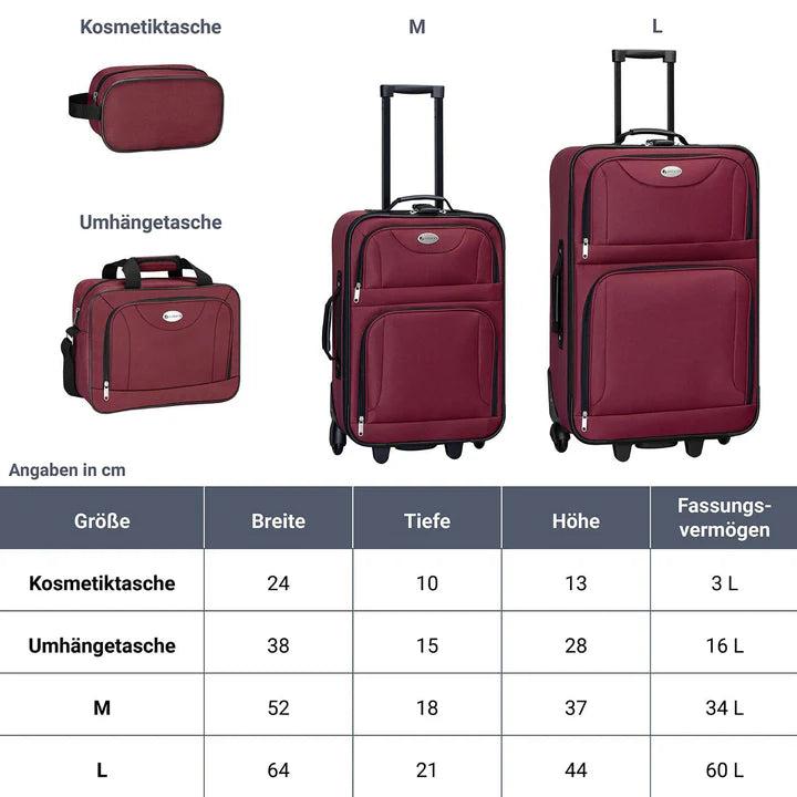 Image du produit Juskys Set de valises trolley Athen (60 l)