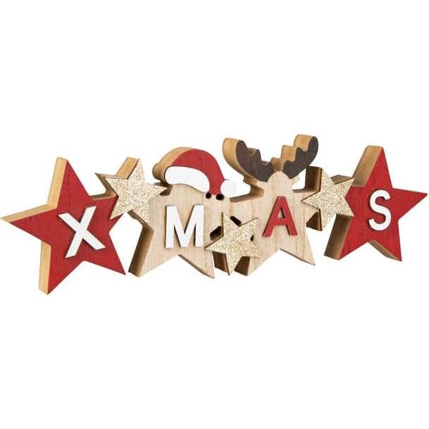 MICA Living, Weihnachtsdeko, Schriftzug Xmas Sterne - ca. 29,5 x 2 x 8,5 cm