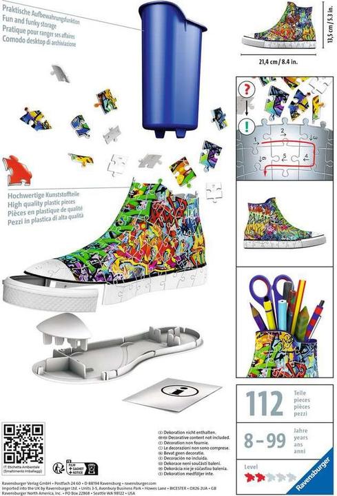 Actual product image Ravensburger 3D - sneakers graffiti (108 pieces)