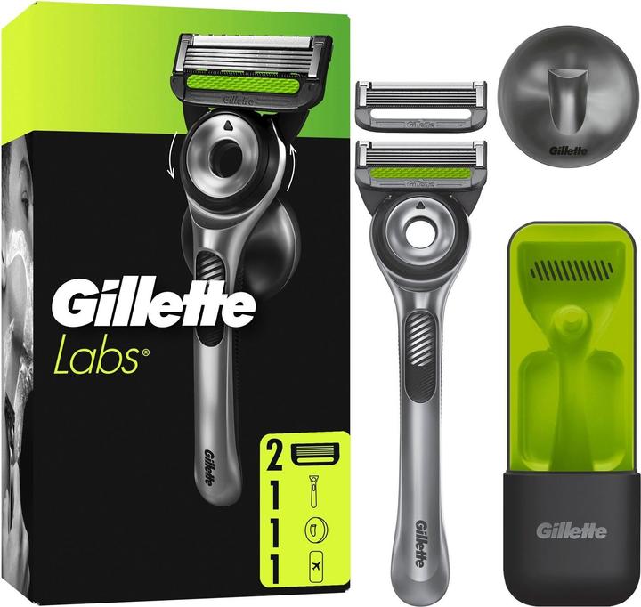 Immagine prodotto Gillette Razor Labs + 2 lamette, supporto magnetico e custodia da viaggio