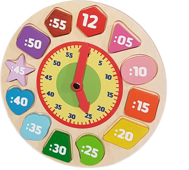Immagine prodotto Activity Board Orologio didattico in legno con ore e minuti, giocattolo in legno per bambini