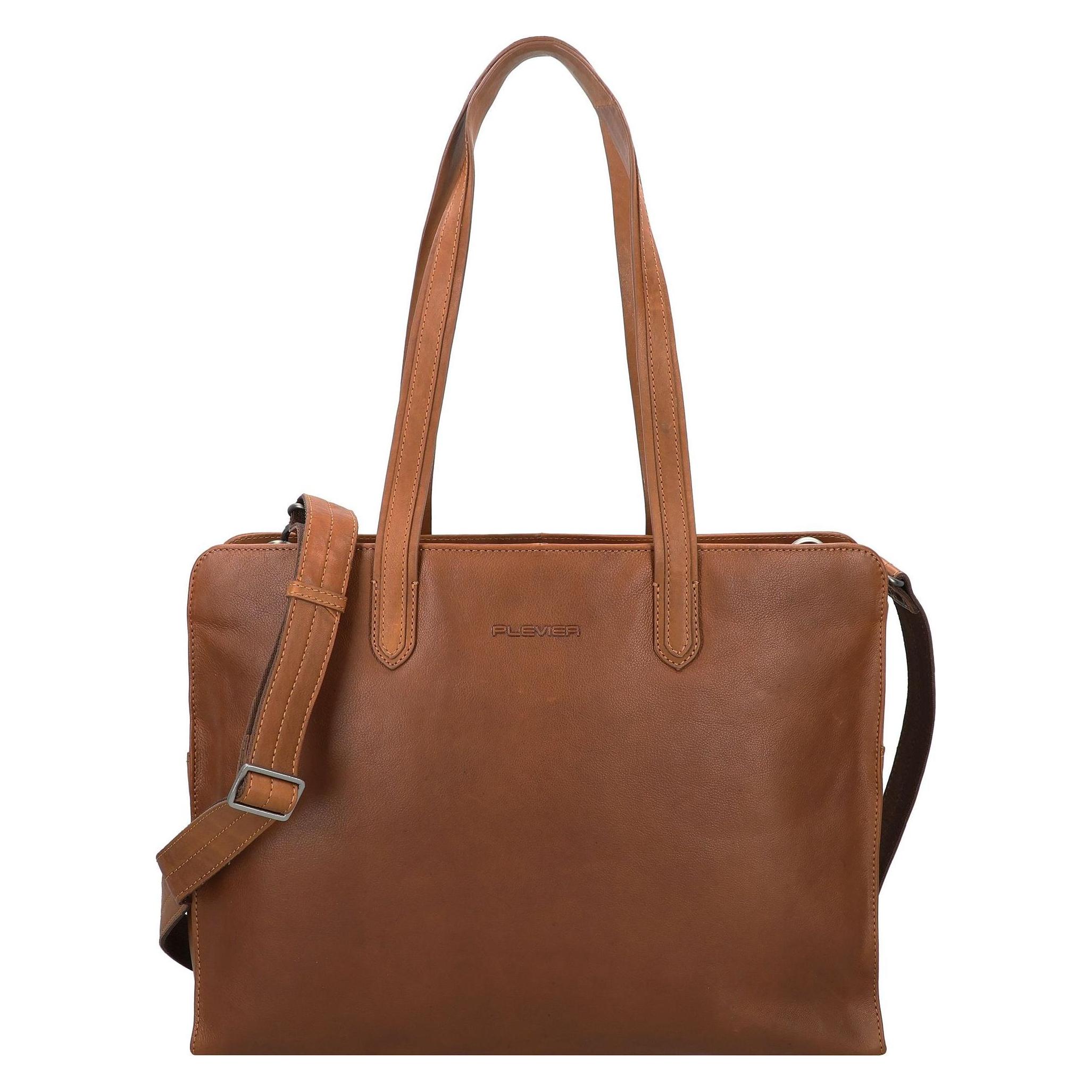 Plevier Power Aktentasche Leder 41.5 Cm Laptopfach (17"), Notebooktasche, Braun