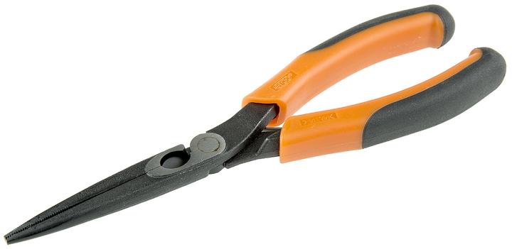 Actual product image Bahco ERGO needle nose pliers with opening spring, two-component handles, long jaws, phosphatised(200 mm (200 mm)